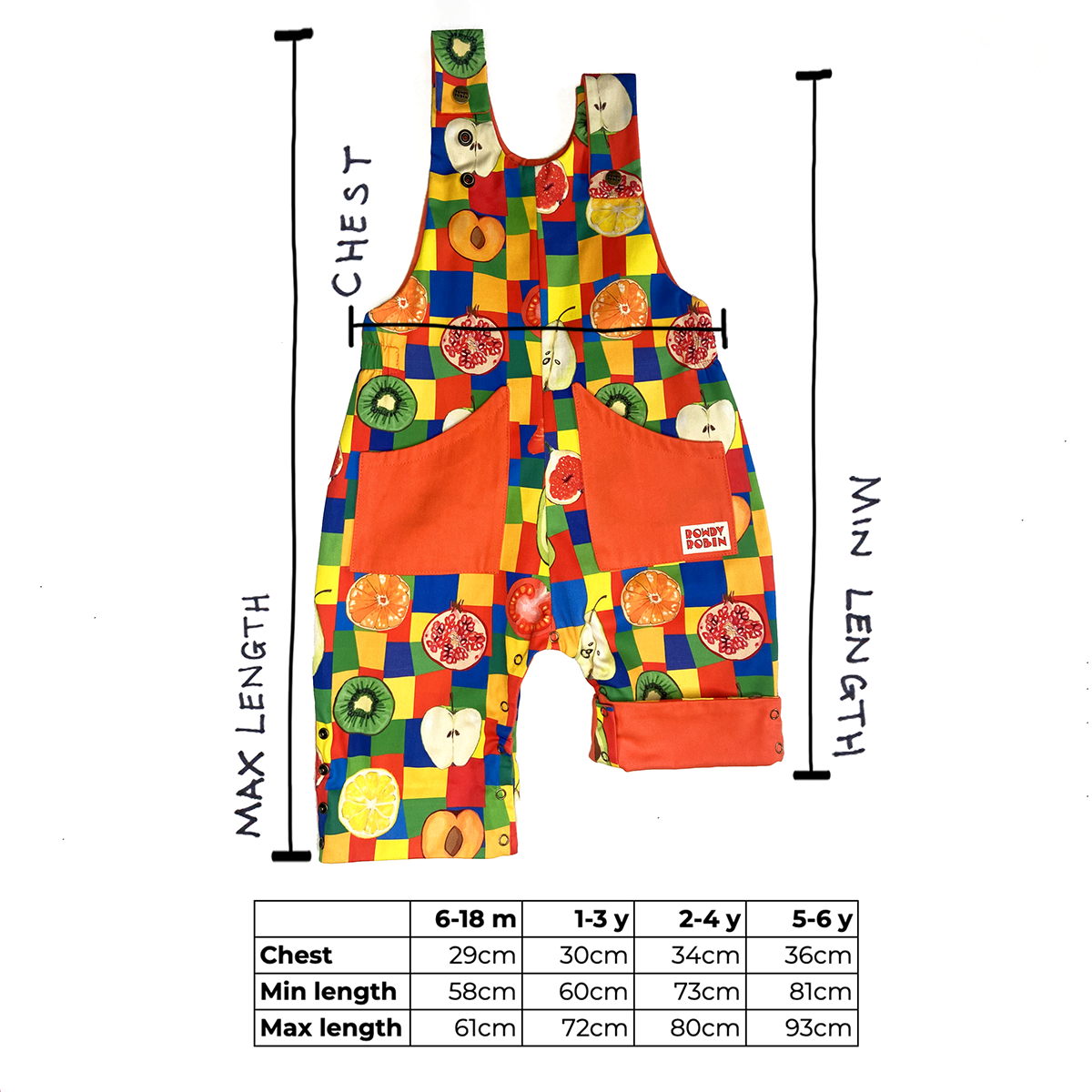 Scout Primary Fruit - Adjustable Dungarees