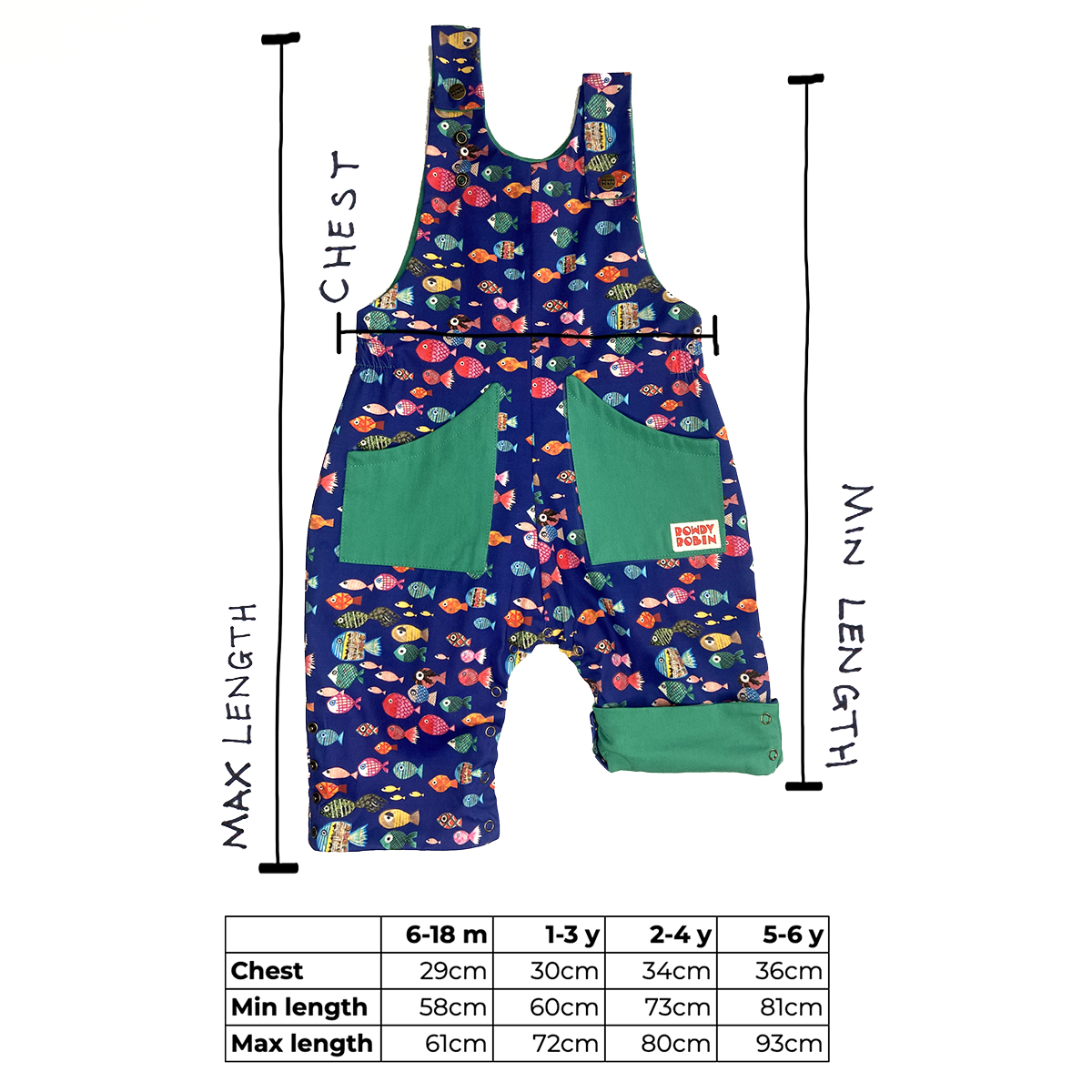 Scout Fish - Adjustable Dungarees