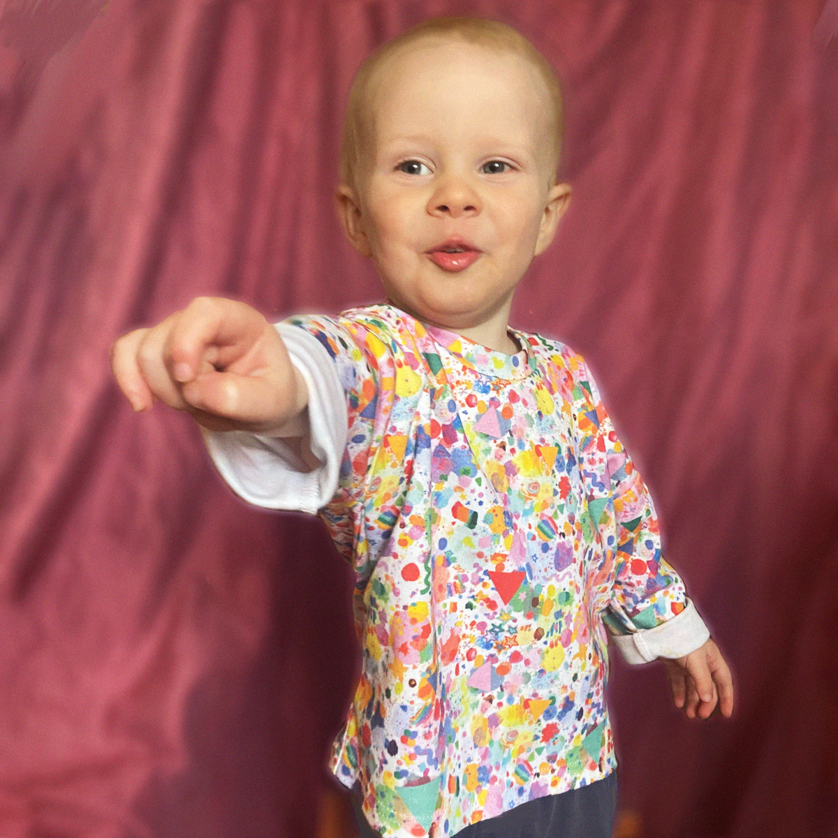 Jessy Rainbow Paint Long Sleeve Tee