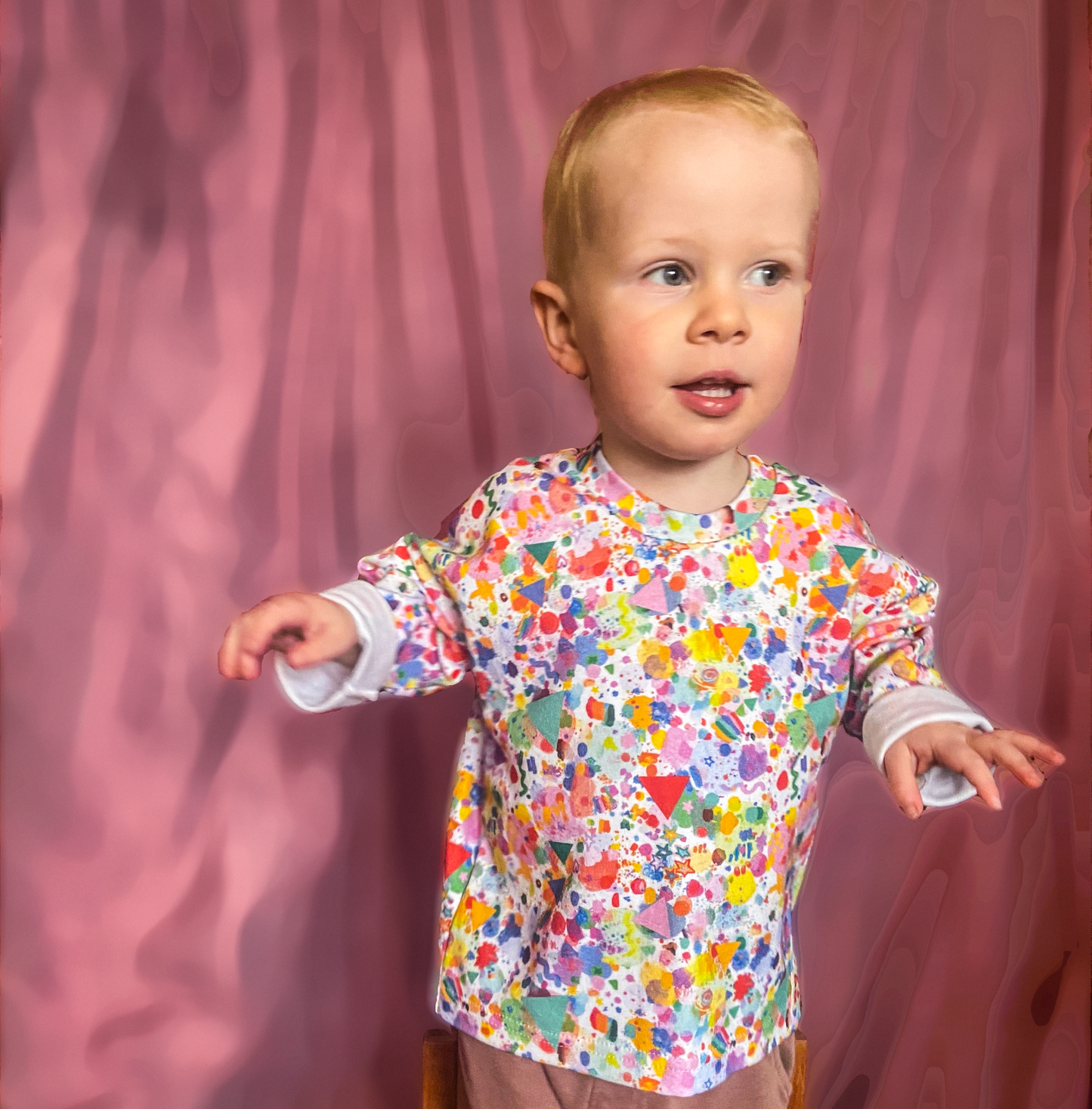 Jessy Rainbow Paint Long Sleeve Tee